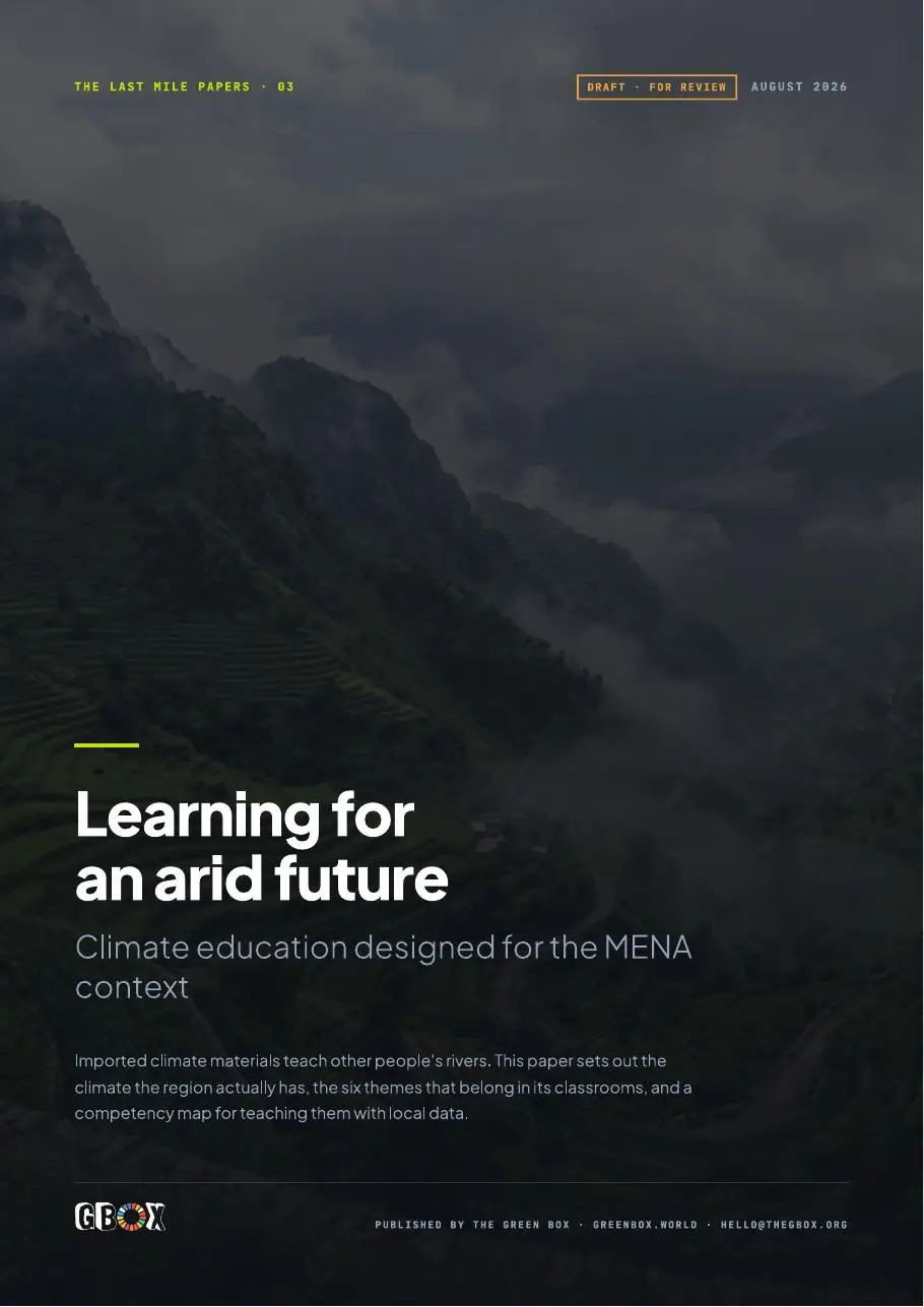 Cover of Learning for an arid future