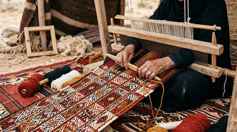 Hands at a loom
